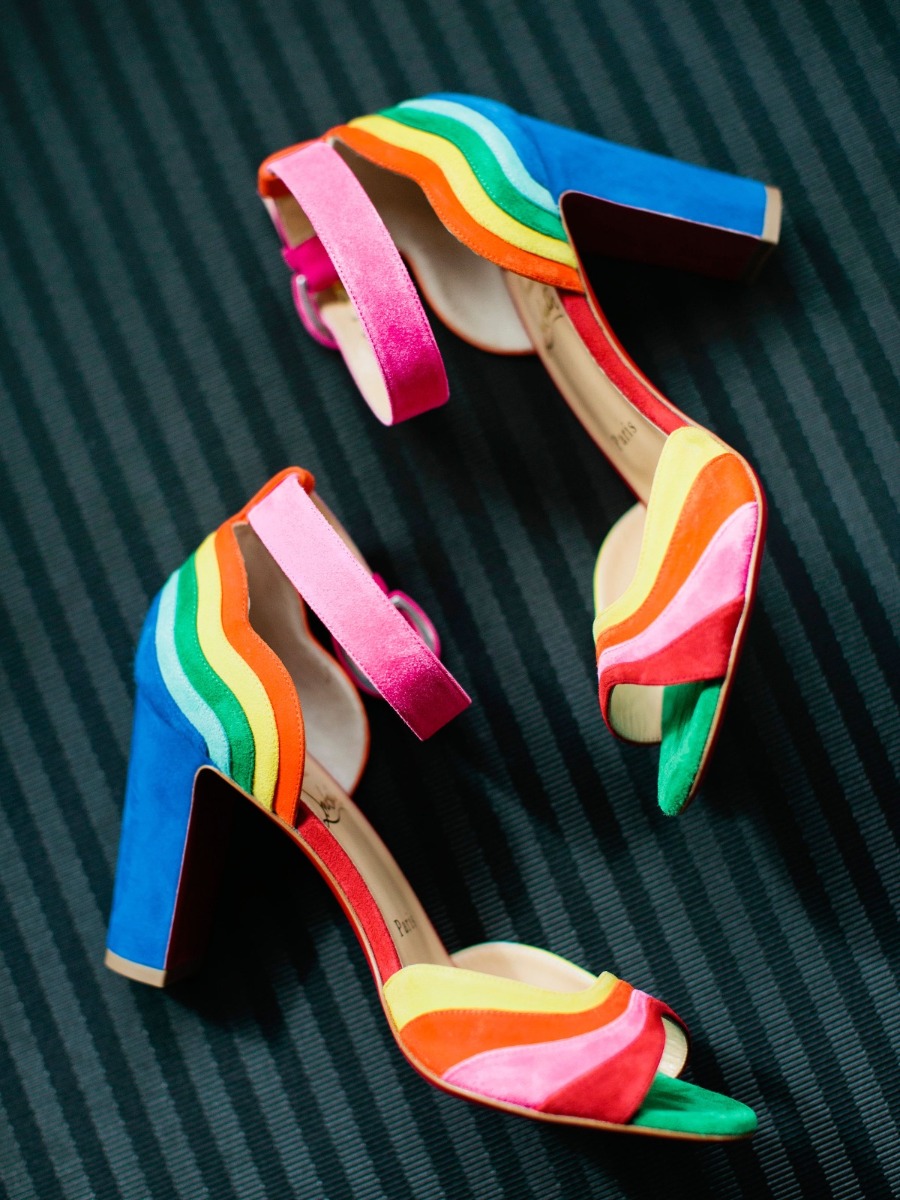 Rainbow Louboutin Shoes Almost Stole the Show at this San Francisco Wedding