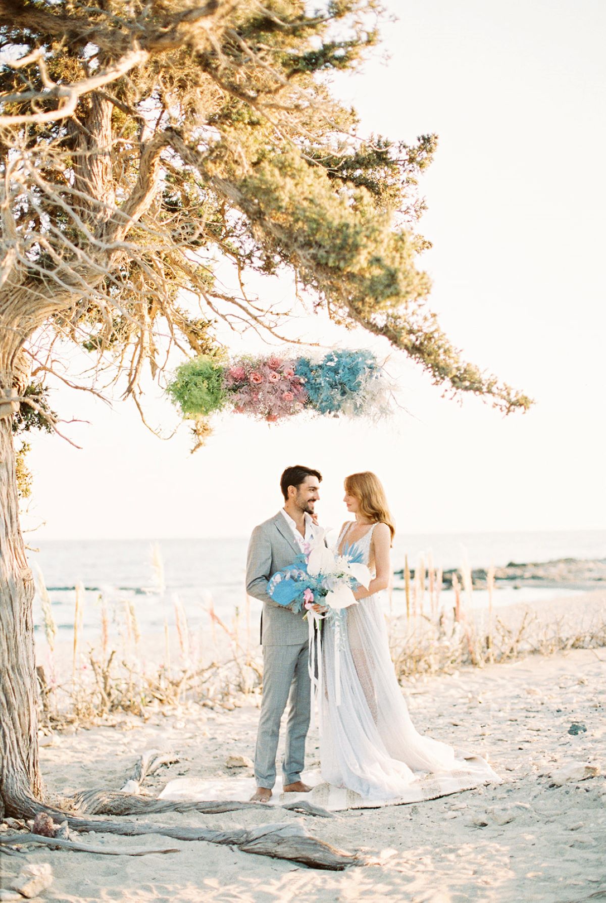 Boho Elegant Wedding Inspiration Captured on a Golden, Uninhabited Island Near Crete