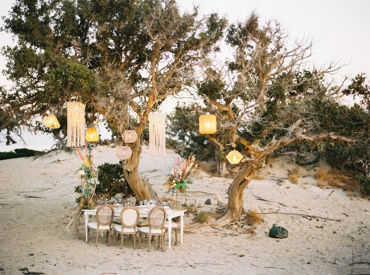 Boho Elegant Wedding Inspiration Captured on a Golden, Uninhabited Island Near Crete