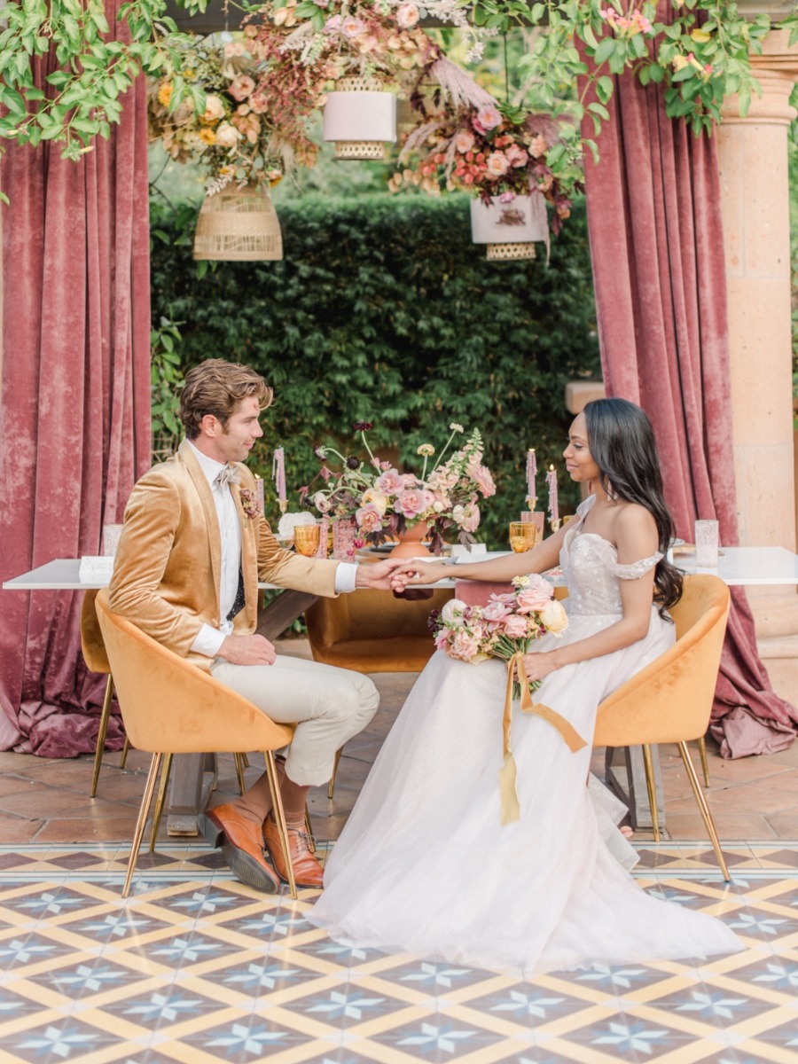 A Golden Velvet and Mauve Affair at Rancho Valencia