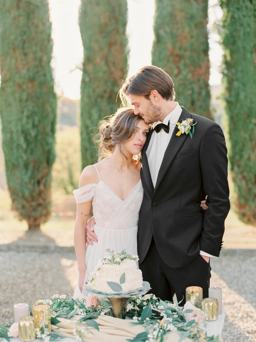 This Awe-Inspiring Shoot In Tuscany Has Us Lusting for a Fall Wedding Surrounded By Cypress Trees