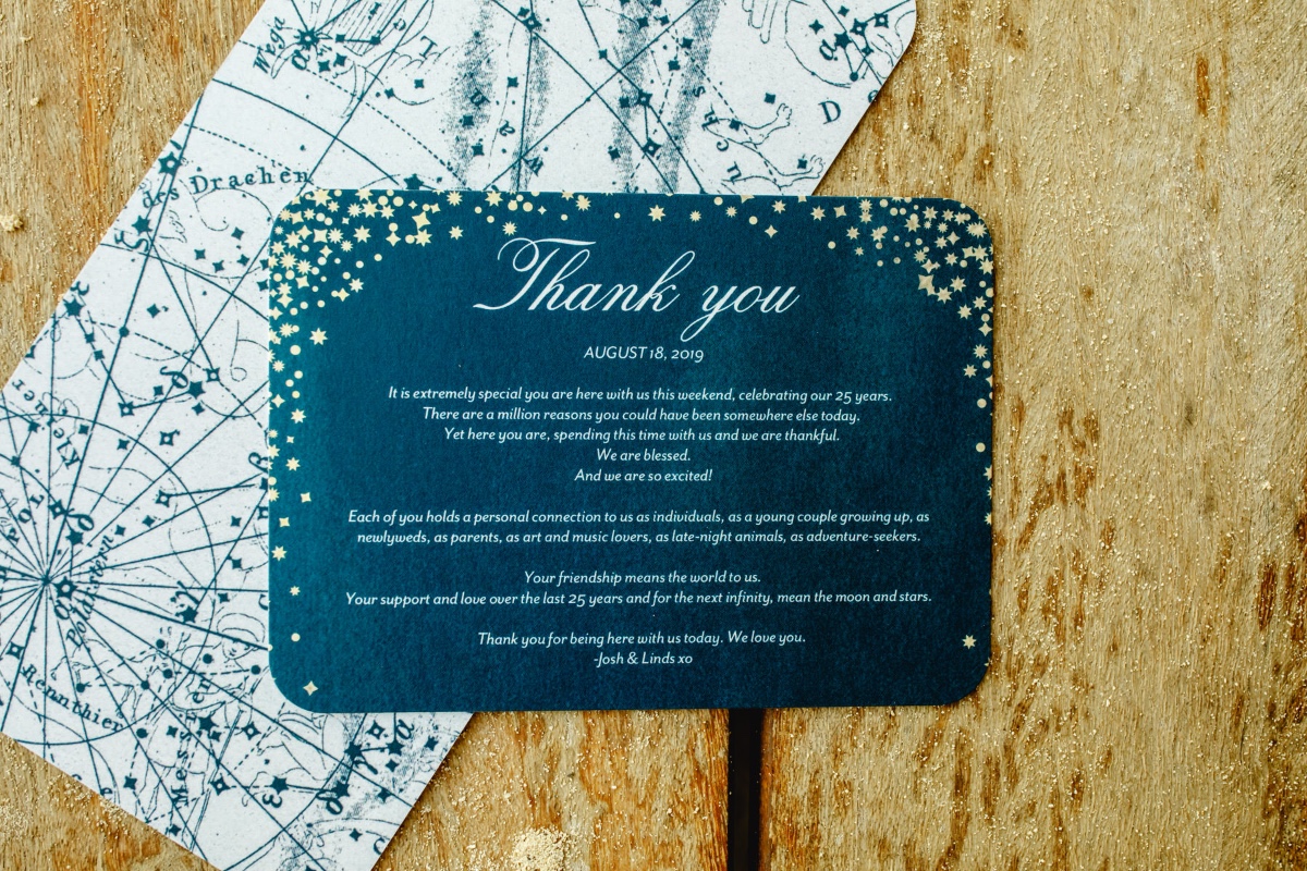 Thank you card: Celebrating 25 years of friendship and love