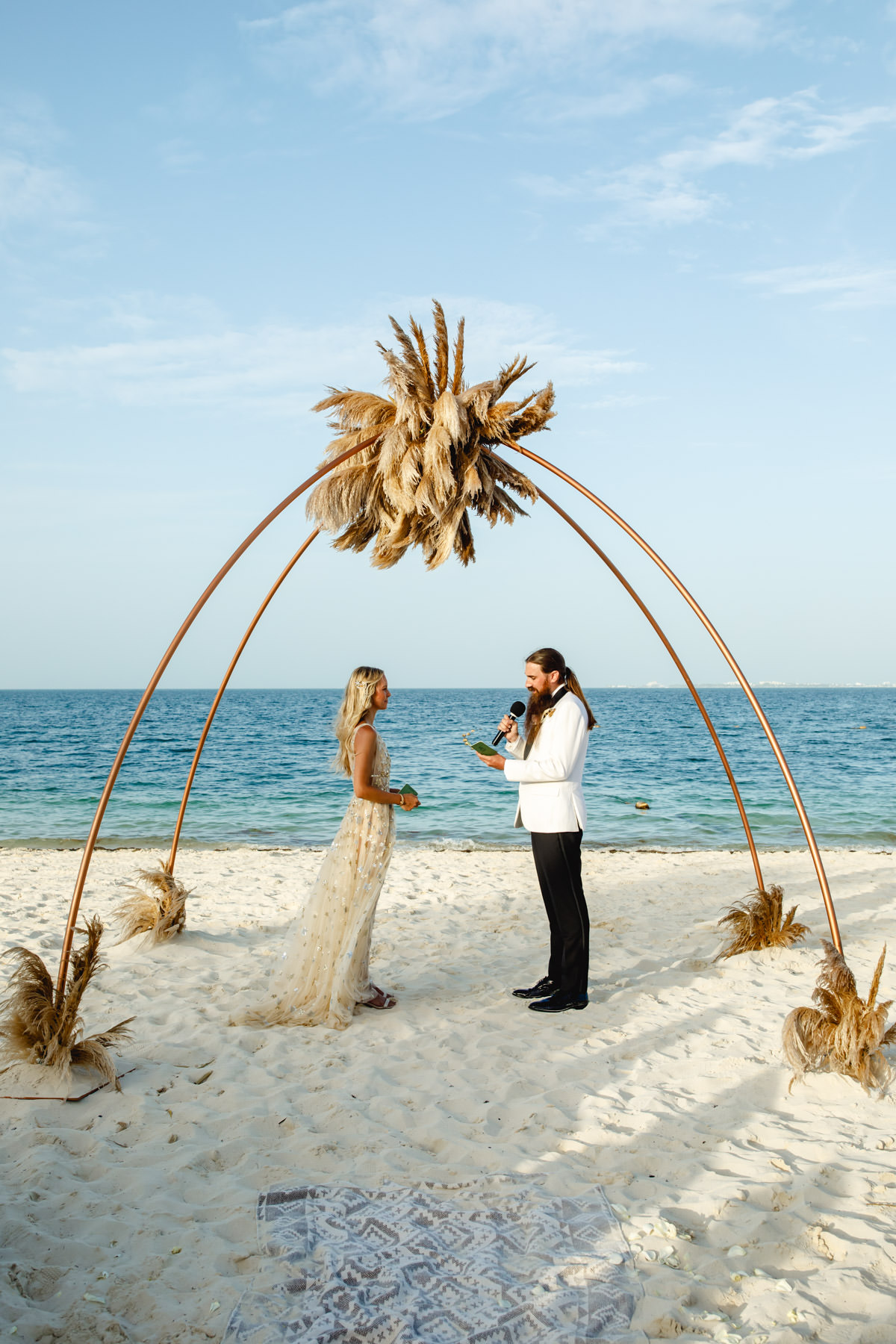 Celebrating love at a beautiful beach wedding ceremony