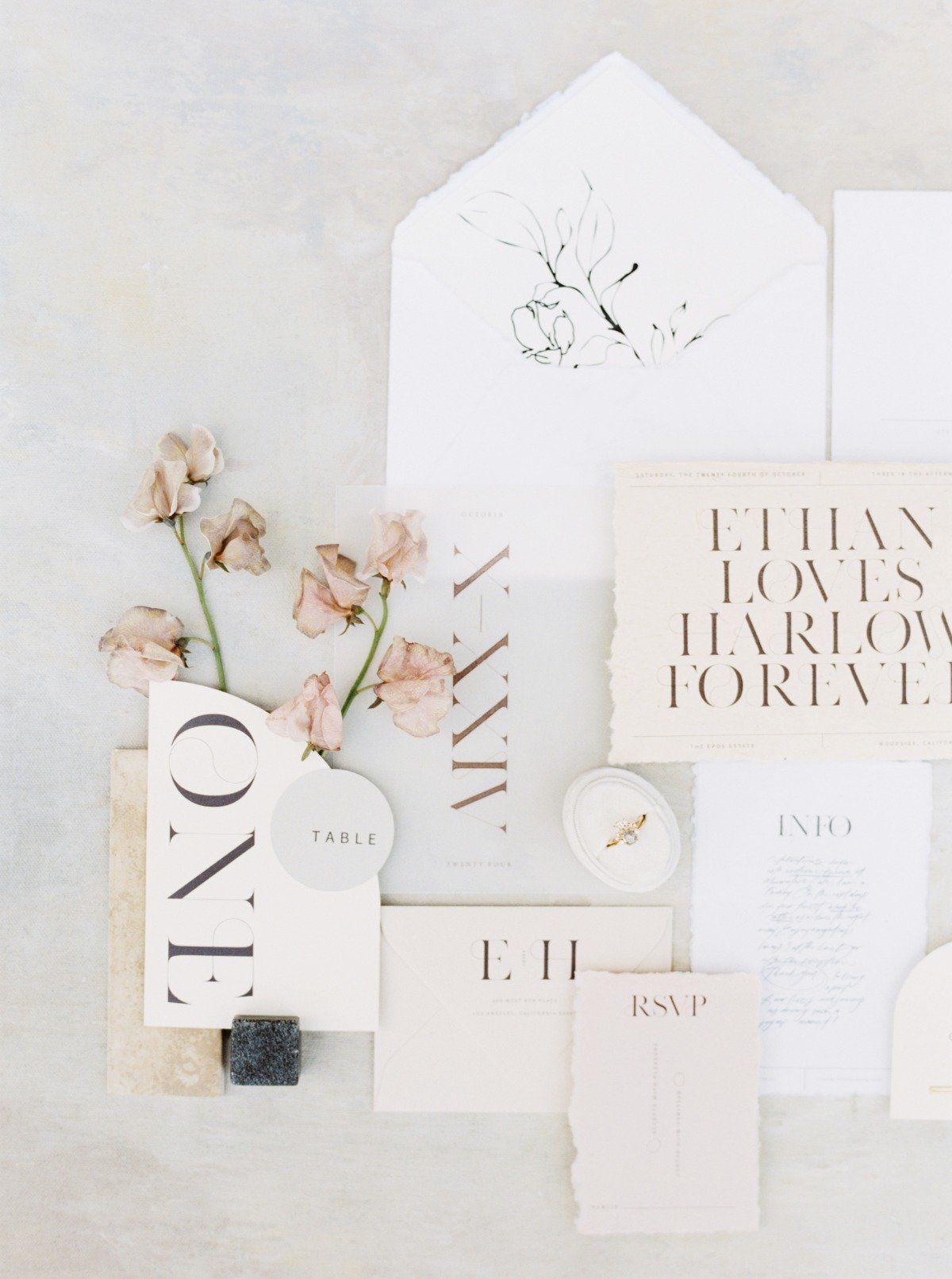 How To Have A Modern Romance Wedding in Black + Blush