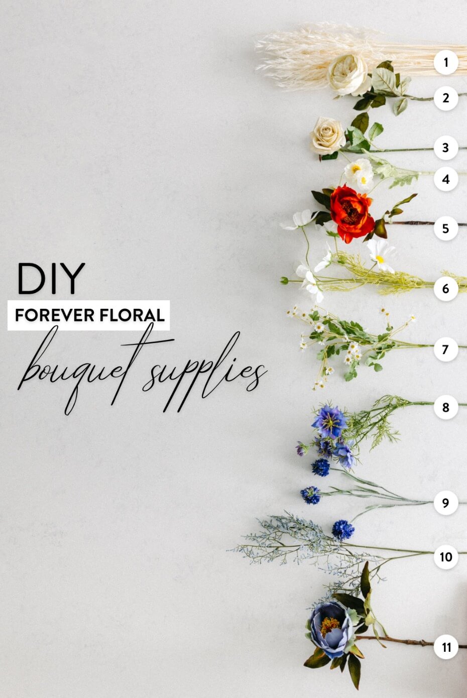 DIY forever floral bouquet supplies