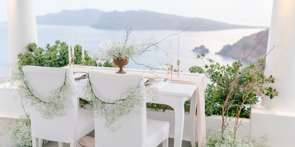 A Romantic Elopement Overlooking The Beautiful Cliff Tops At Katikies Santorini