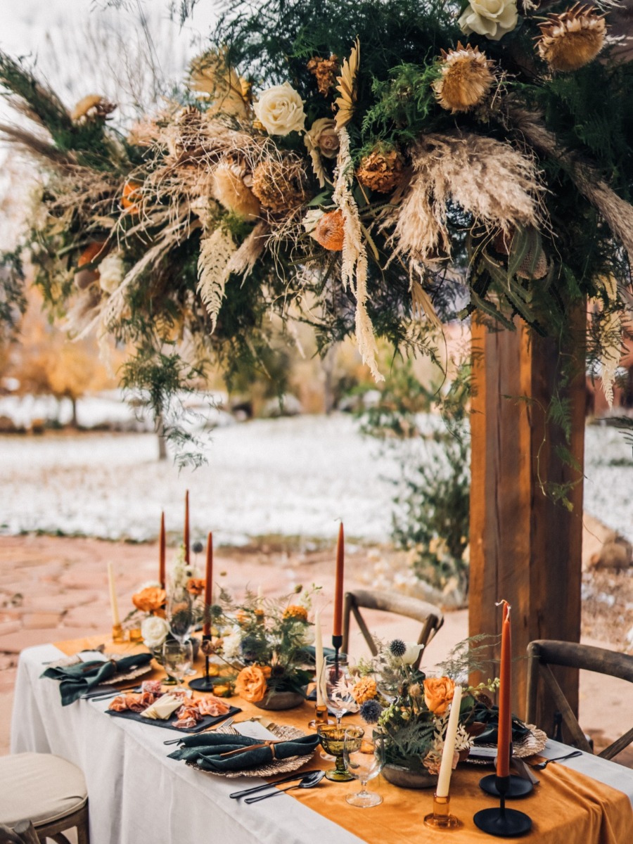 Snowy Desert Styled Shoot Turned Real Micro-Wedding