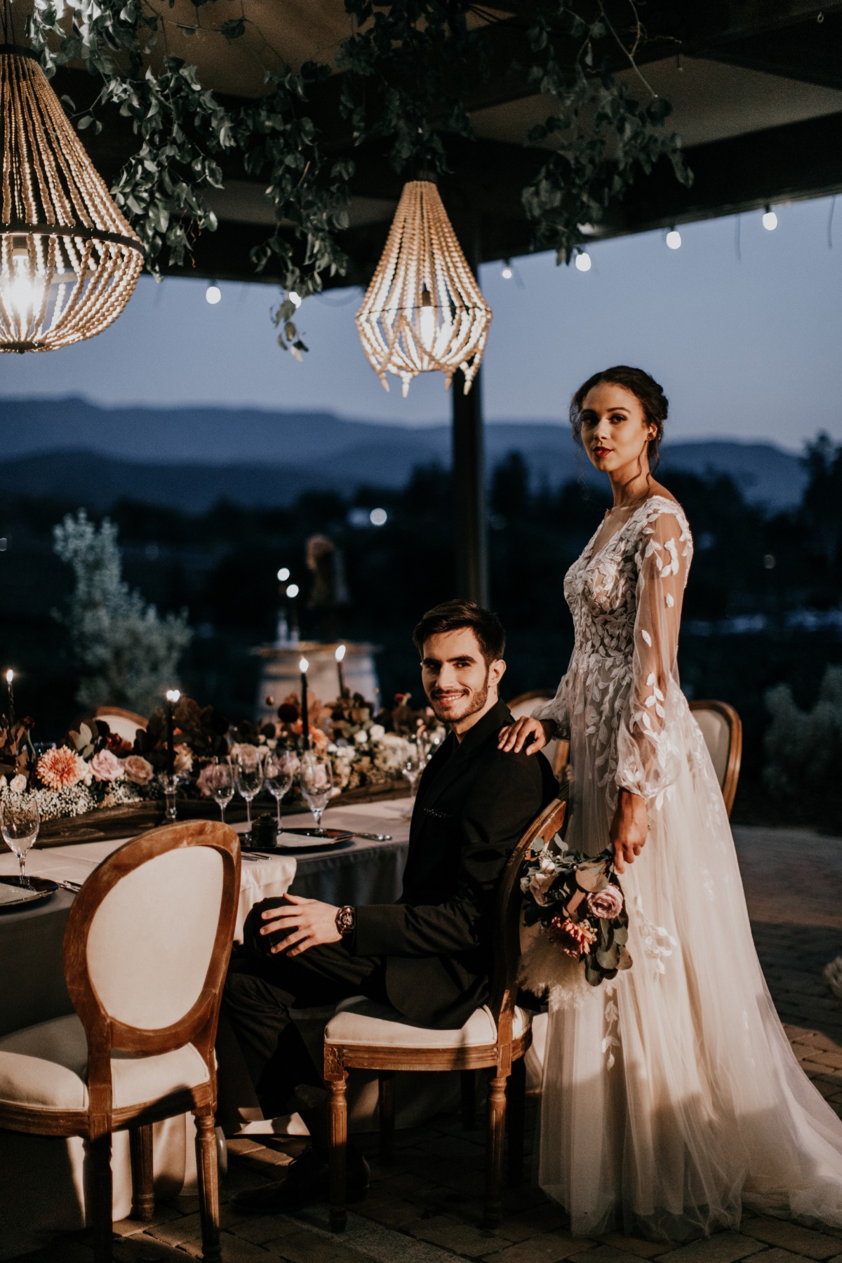 Love After Duskâ Vineyard Wedding Inspo With A Dark Side