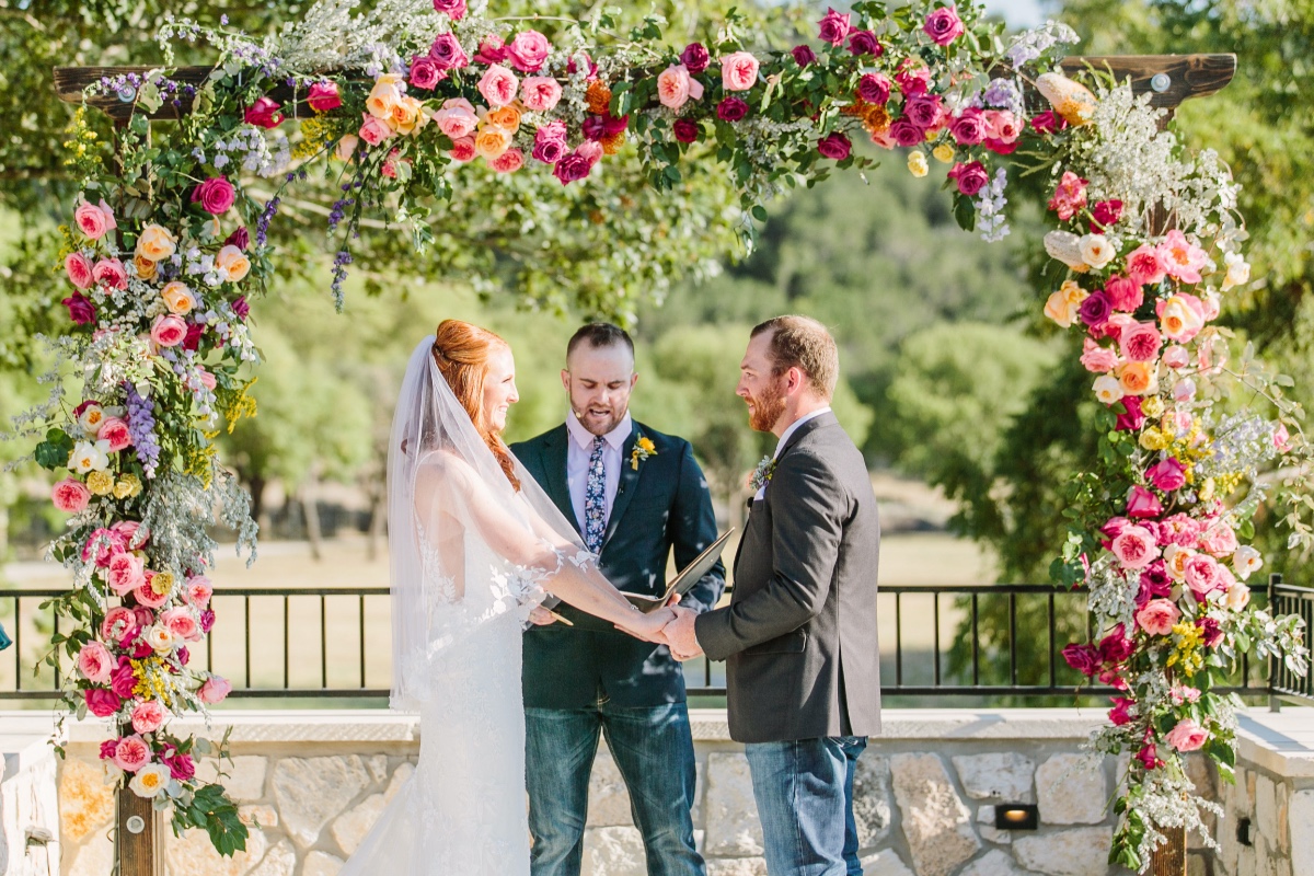 How To Have A Lavish Ranch Wedding With Bold Florals + Blue Bridesmaids