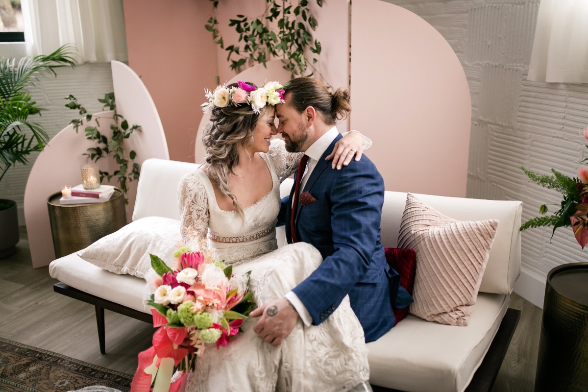 A BOHO Styled Shoot with A Larger Than Life Floral Installation