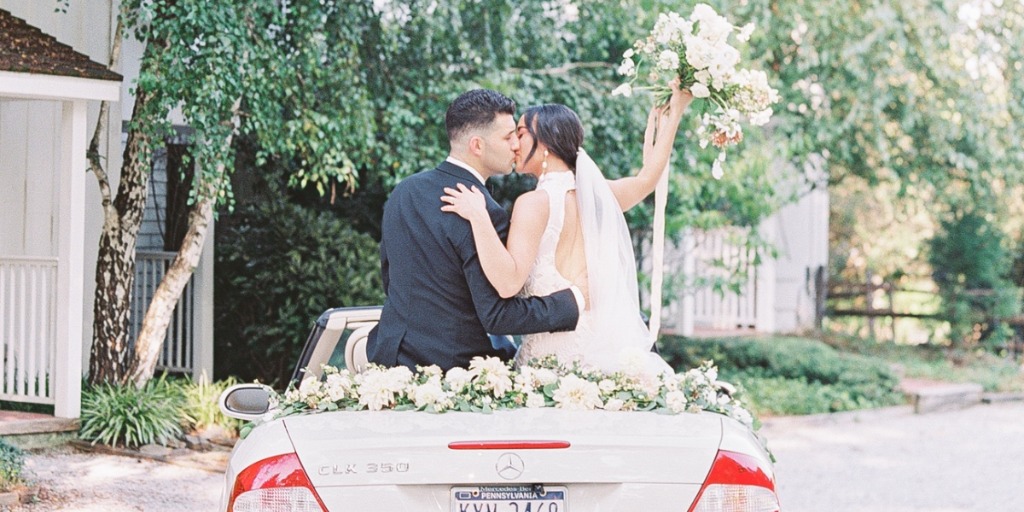 An Elegant Summer Micro Wedding With A Stunning Getaway Car Sendoff