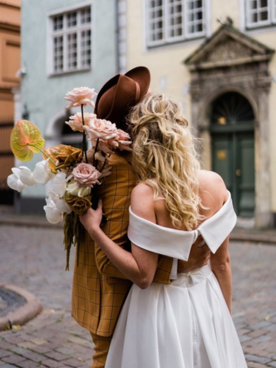 Boho Elopement Inspo In Old Town Riga, Latvia