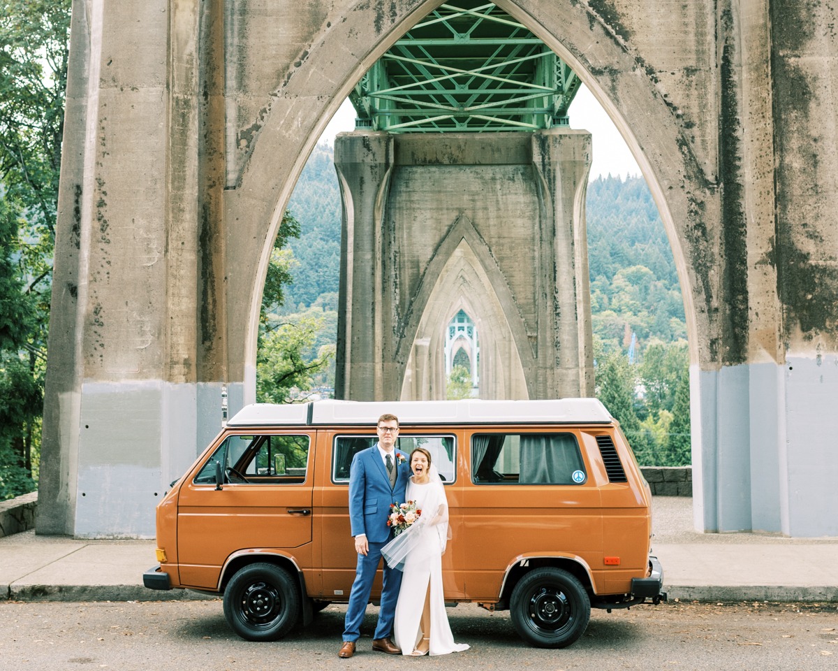 Scenic Portland Wedding Under St. John's Bridge