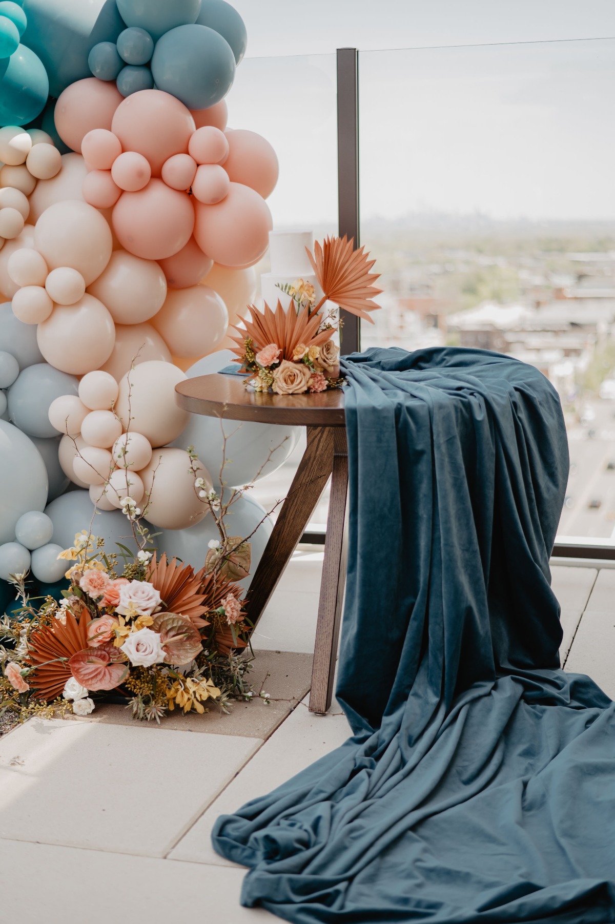 Fun and Colorful Rooftop Micro Wedding at a Modern Boutique Hotel with NYC views