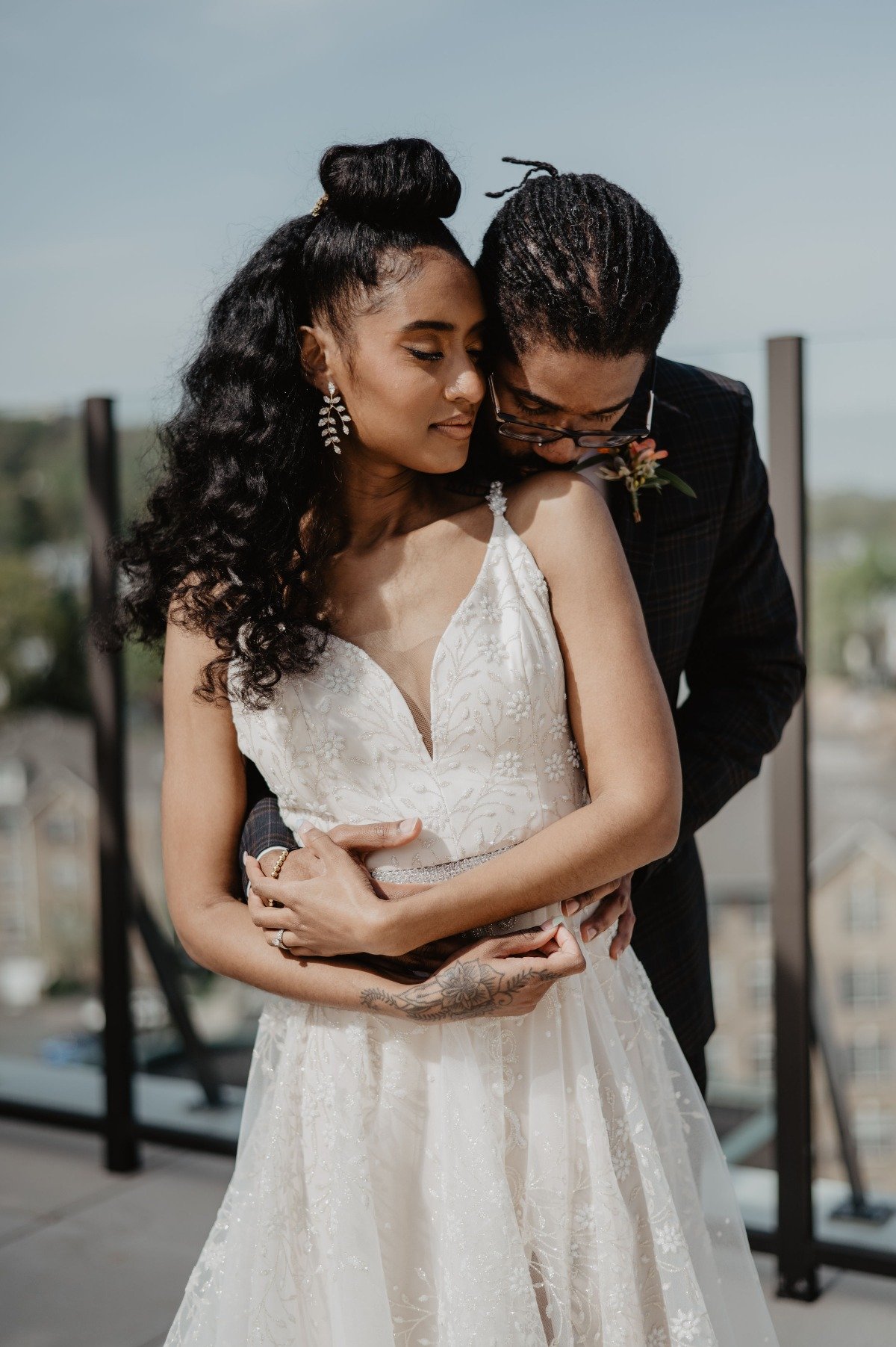 Fun and Colorful Rooftop Micro Wedding at a Modern Boutique Hotel with NYC views