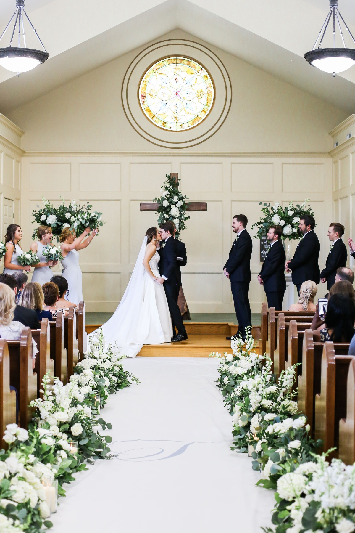 Classic Chapel Wedding With A Living Floral Wall