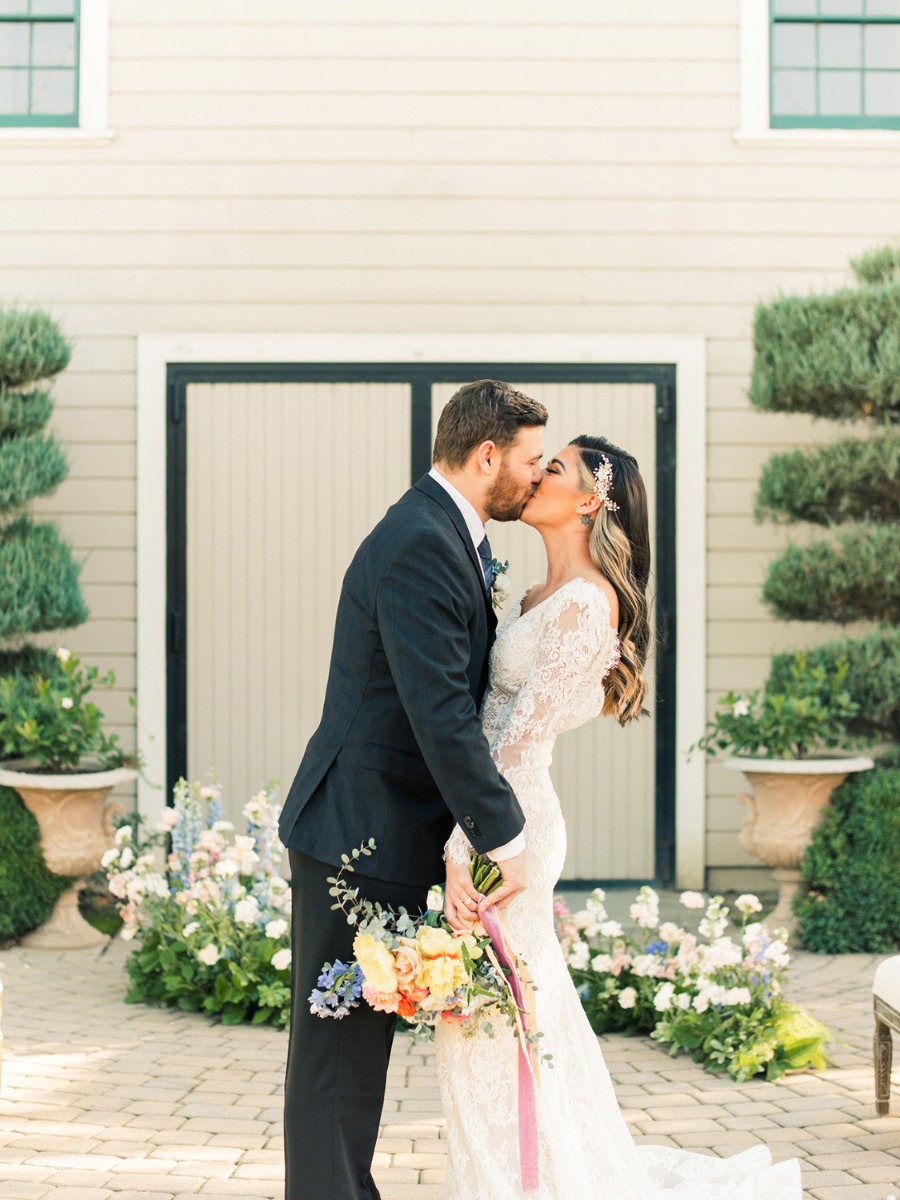 Micro Wedding Inspiration With Soft Neutrals, Exposed Wood, and Bright Pops Of Color