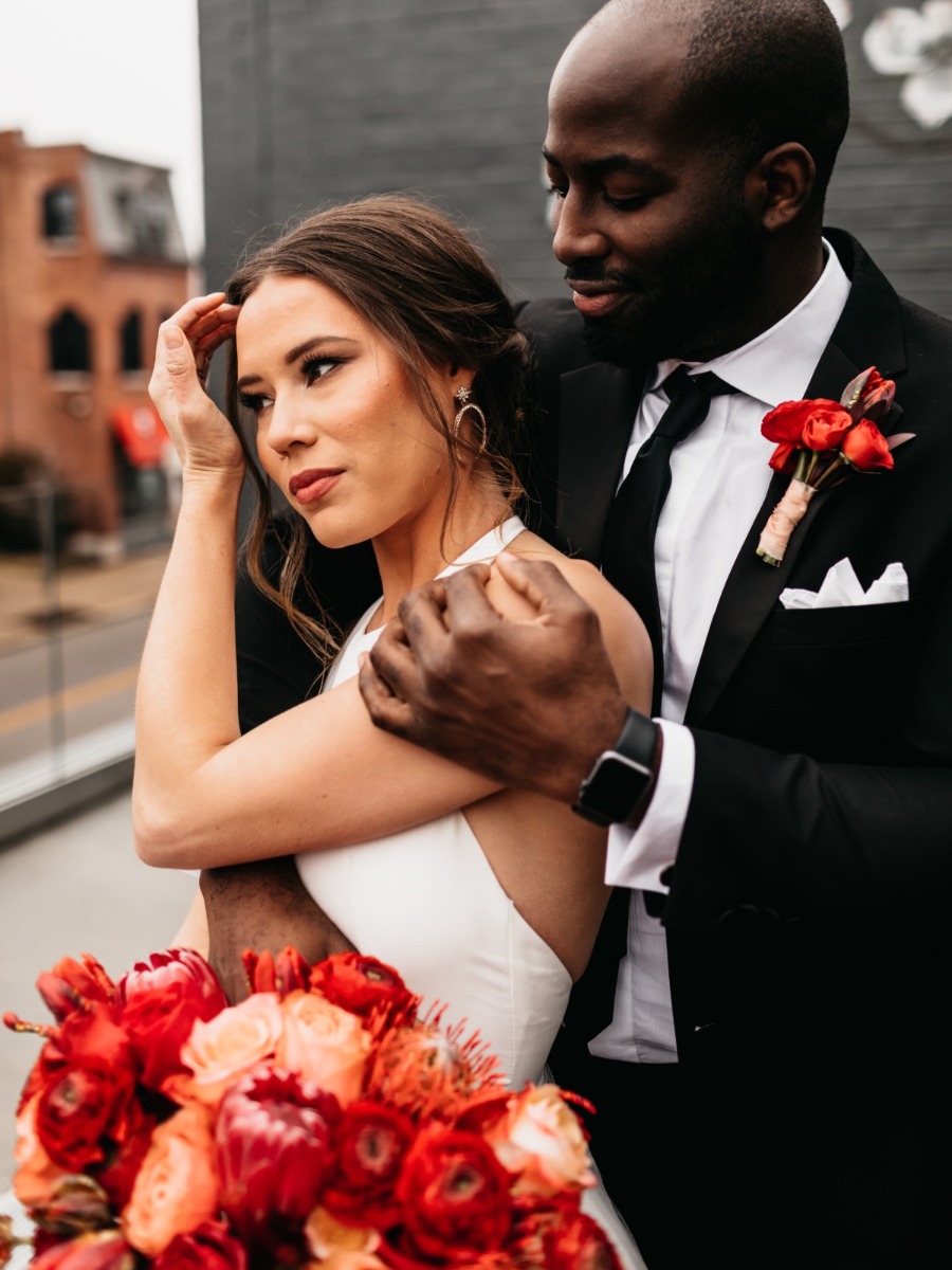 This Stylish Elopement Inspiration Shoot Will Have You Seeing Red...In a Good Way