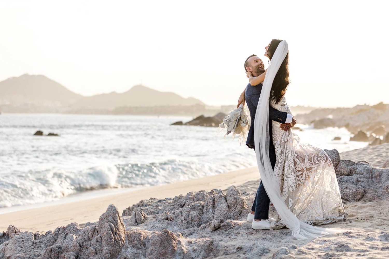 Monochromatic Beach Wedding In Cabo
