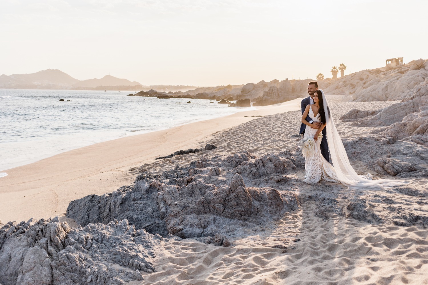 stylish-monochromatic-micro-beach-weddin