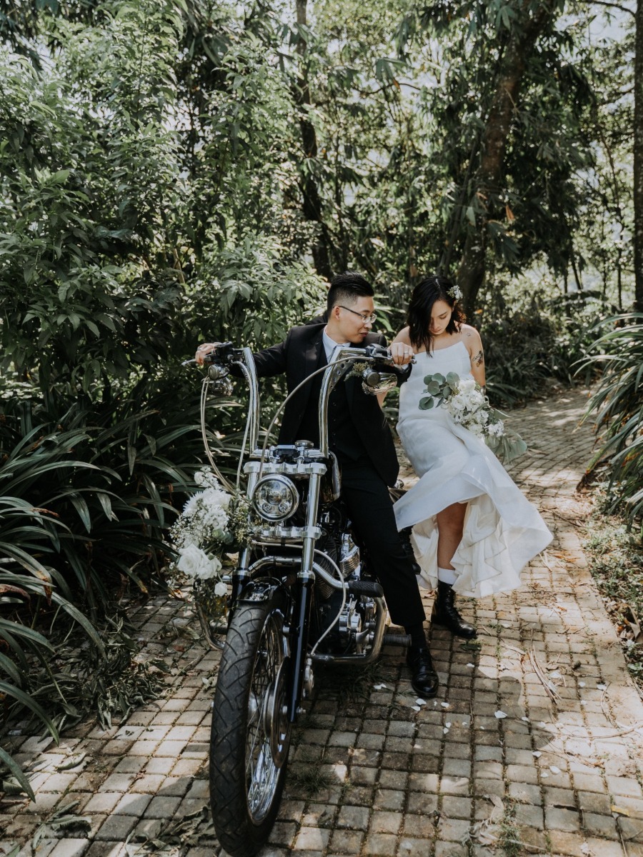 Adventurous Forest Wedding With A Motorcycle Entrance