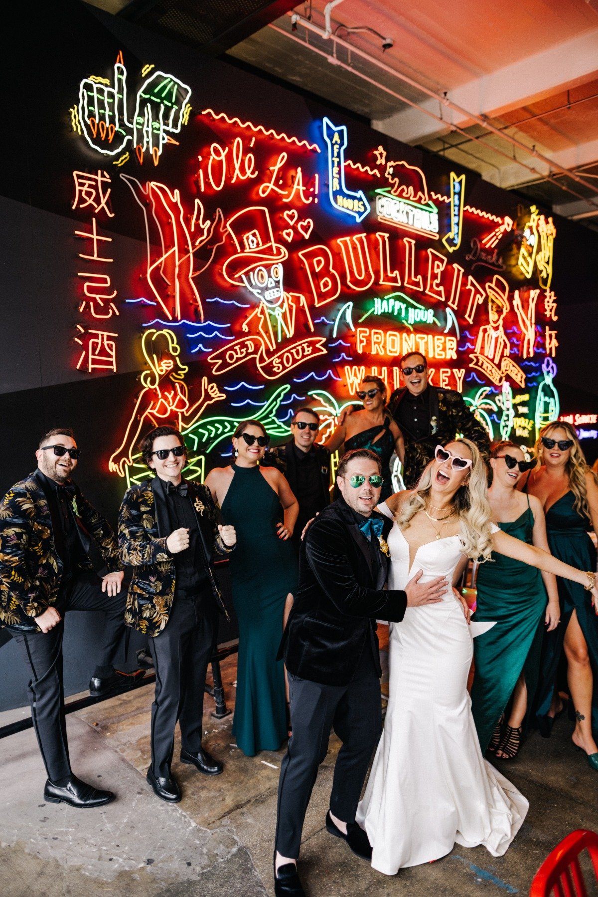Neo-Noir Themed Wedding With Campy Hollywood Details