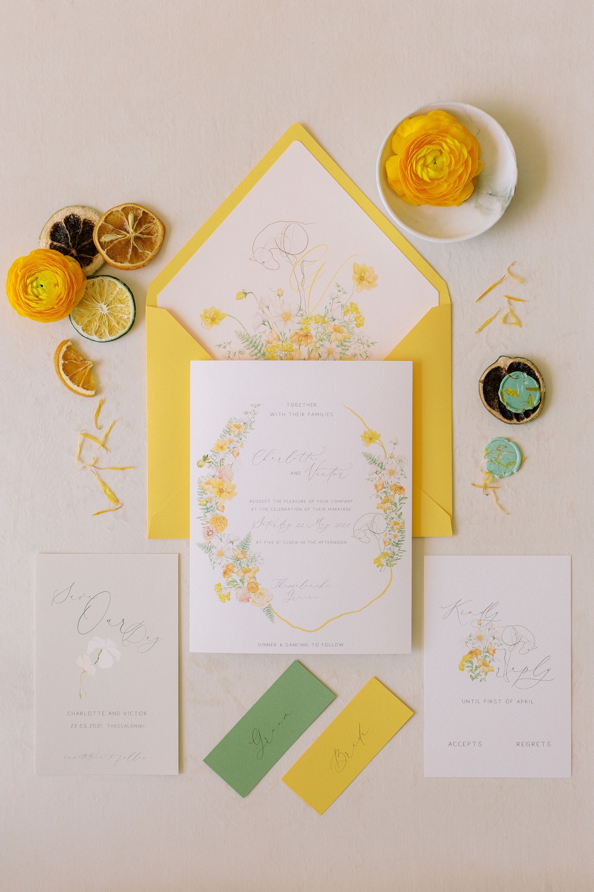 Mediterranean Countryside Wedding Inspiration in Yellow
