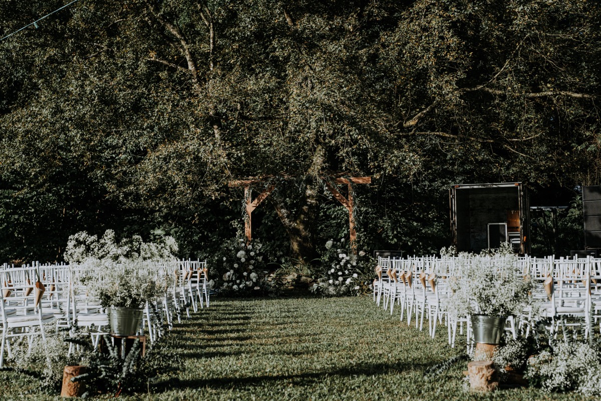 Adventurous Forest Wedding With A Motorcycle Entrance