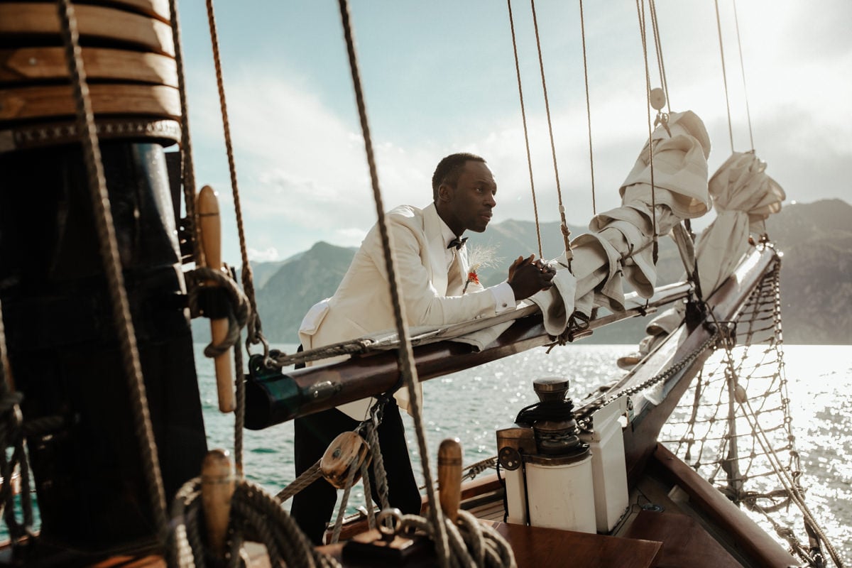 Enchanting Elopement On A Sailing Boat On Lake Garda