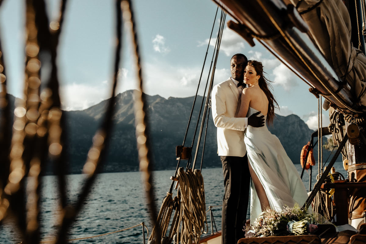 Enchanting Elopement On A Sailing Boat On Lake Garda