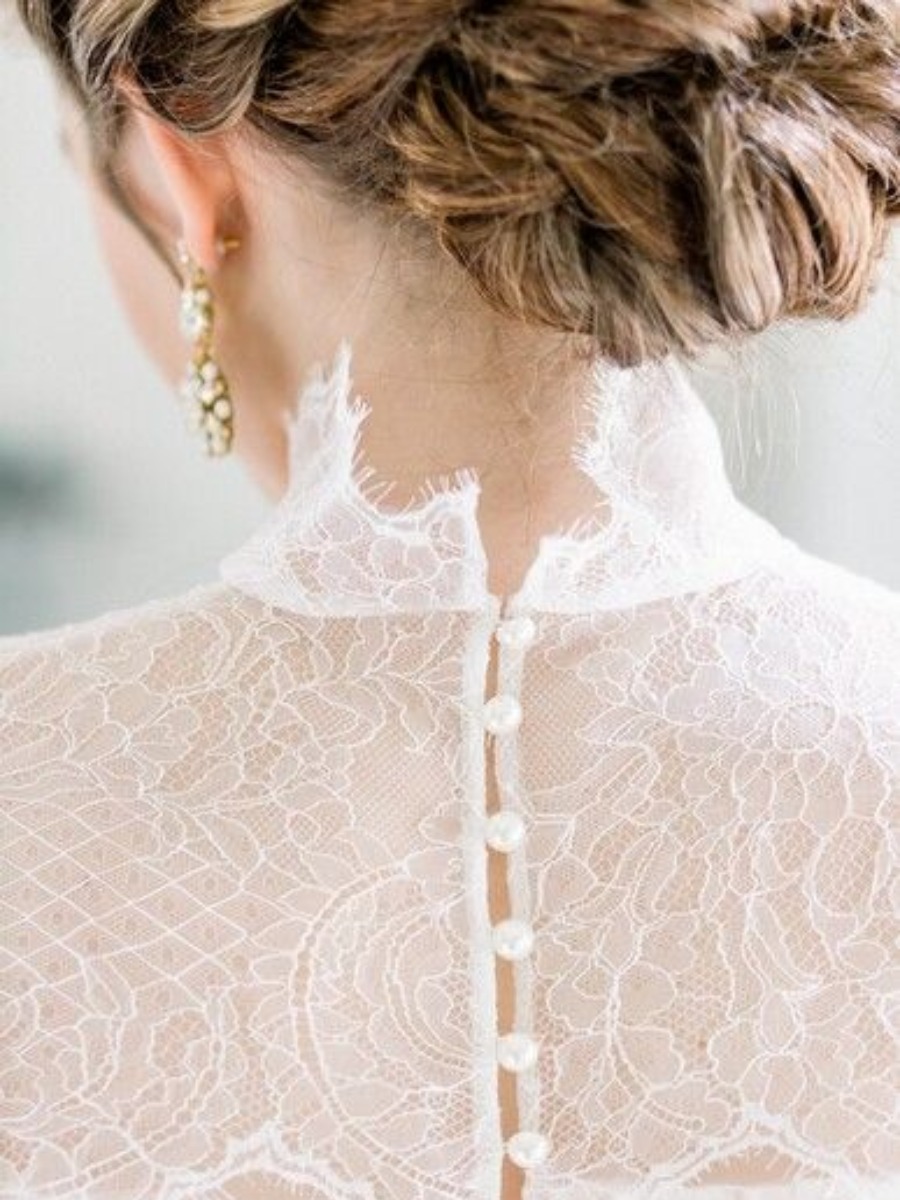 10 Updos To Wear With Your High-Neck Wedding Gown