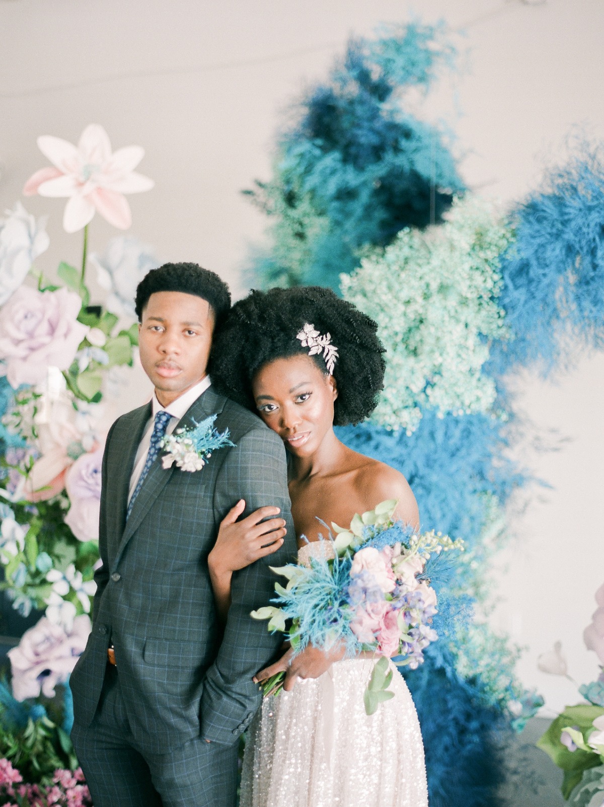 Blue and Purple Floral Filled Shoot in San Diego