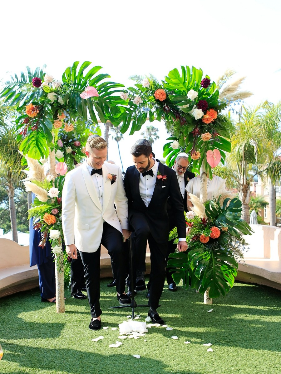 And Just Like That ... These Two Grooms Threw a Tropical Disco to Die For Wedding