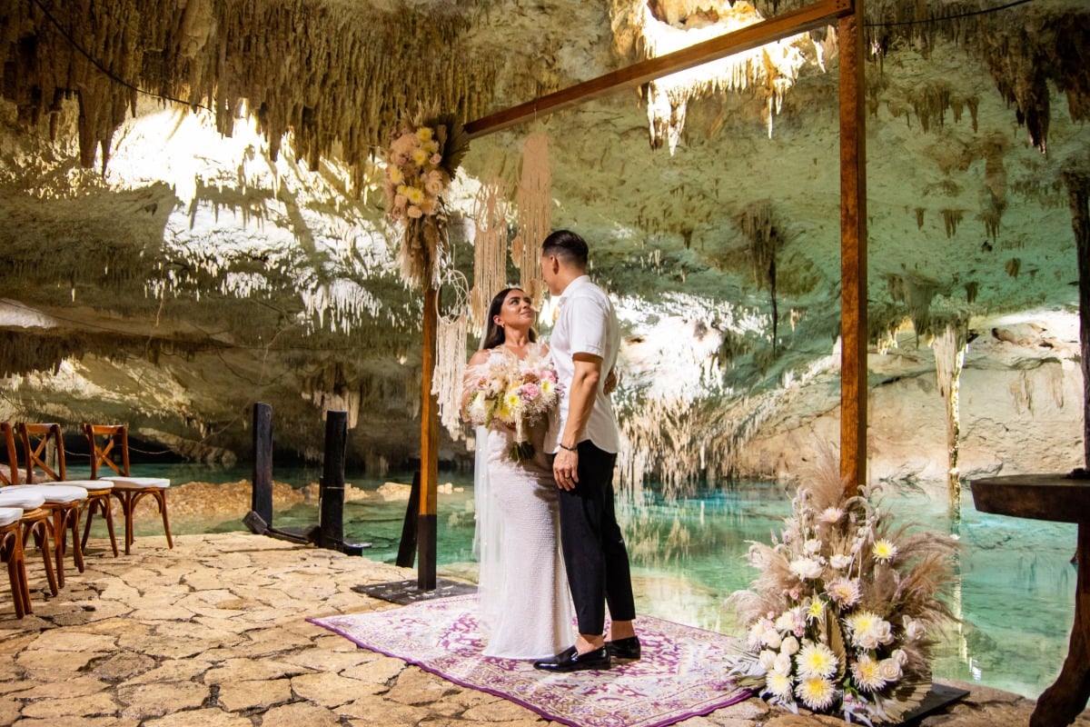 Wedding Ceremony Held in a Magical Cenote