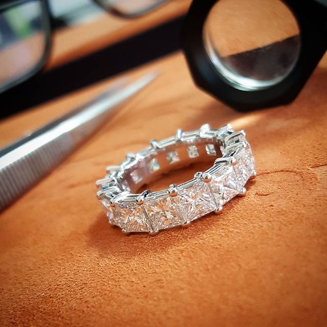 If You Want a Wedding Band With Lots of Bling, An Eternity Band Is the Way to Do It 