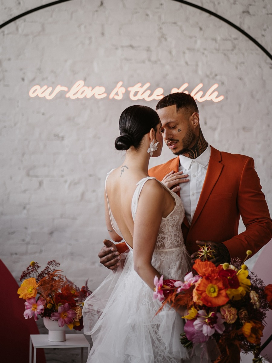 Bold Colors for a Bold Couple at this Bright and Colorful Inspo Shoot