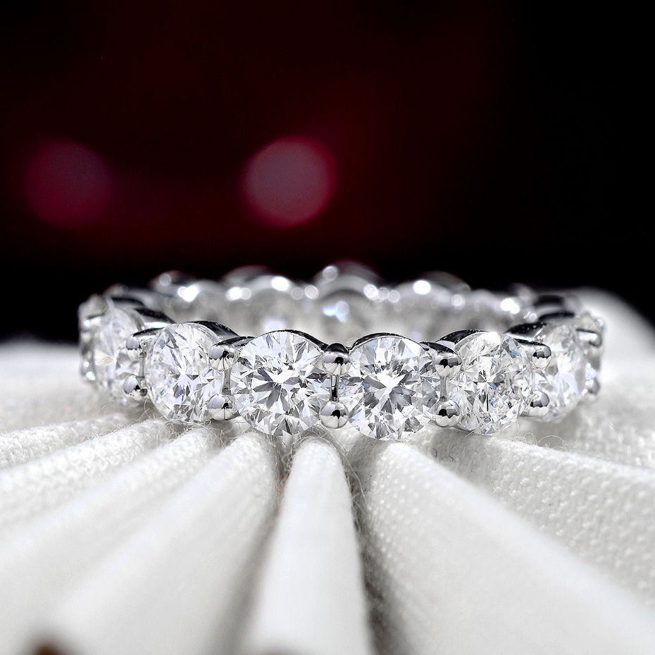If You Want a Wedding Band With Lots of Bling, An Eternity Band Is the Way to Do It