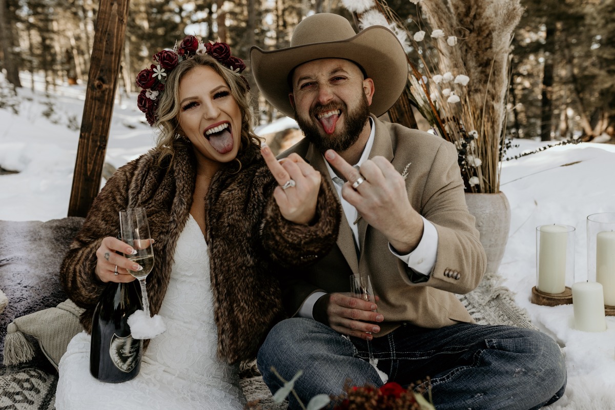 Mountain Micro-Wedding With A Little Bit Of Texas Style And A Lot Of Snow