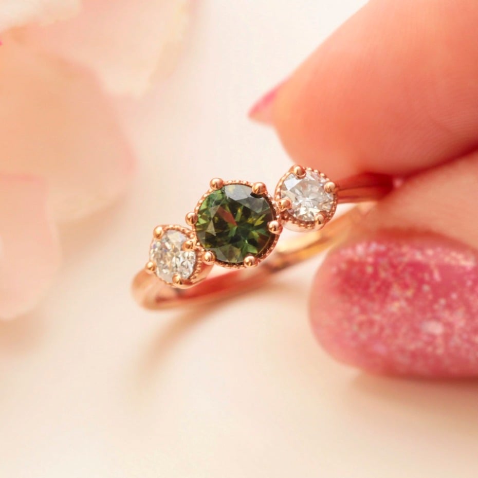 Unique and Amazing Engagement Rings - Green Sapphire