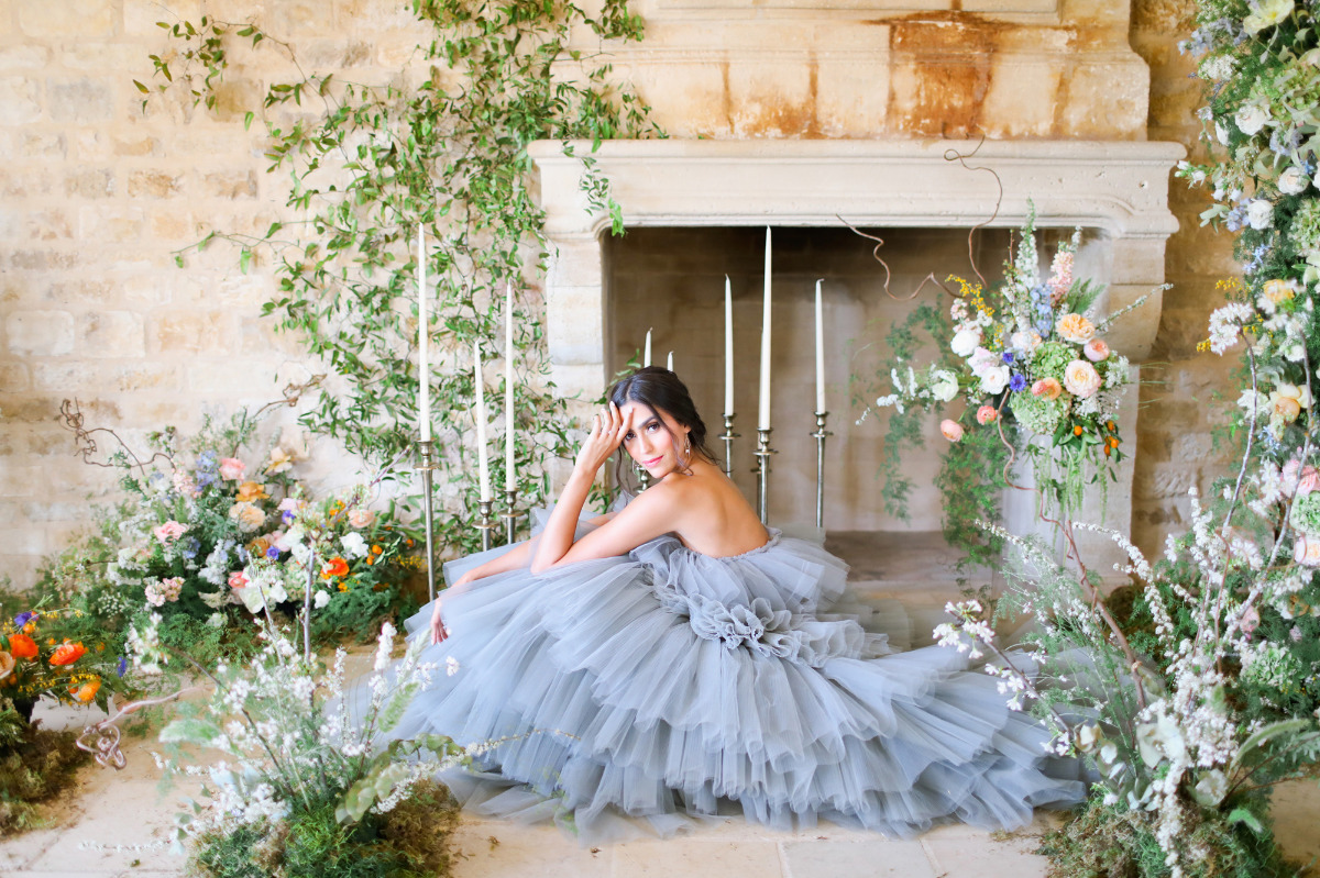 The Floral Installation at this Winery Wedding Shoot Sure was Peachy-Keen