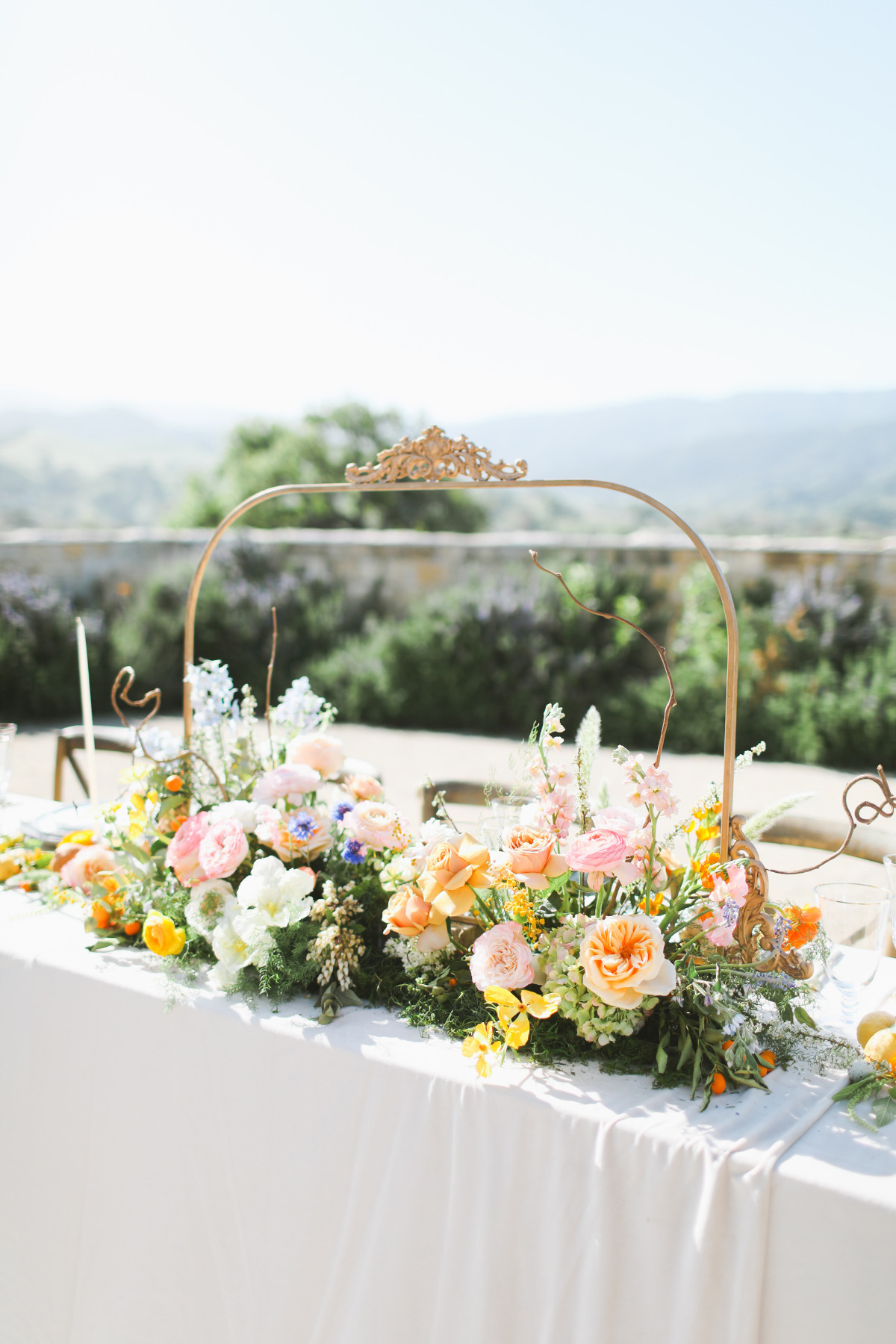 The Floral Installation at this Winery Wedding Shoot Sure was Peachy-Keen
