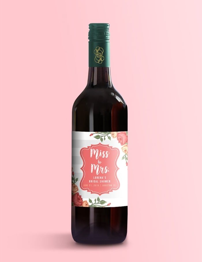 Bridal Shower Custom Wine Label