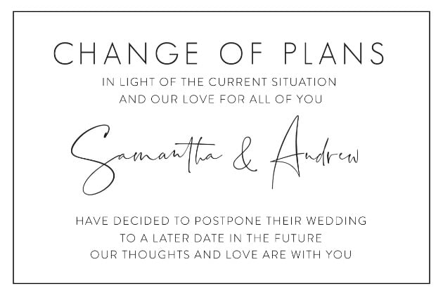 Change of Plans Card