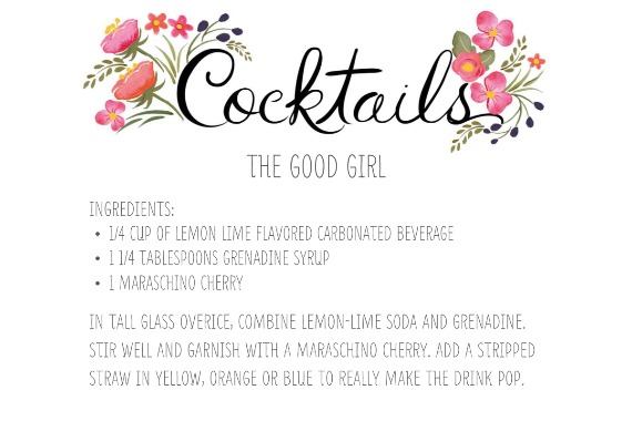 Free Printable Wedding Cocktail Card Signs