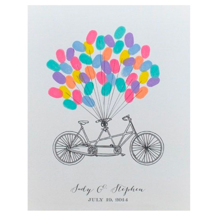 Print: Bicycle Free Printable Wedding Guestbook Poster