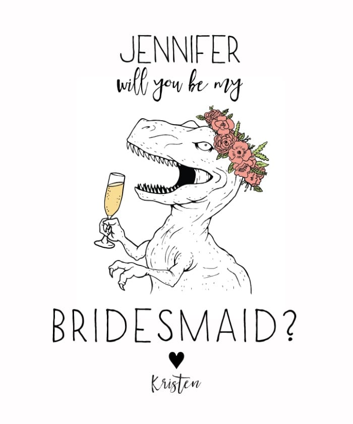 Print: Free Printable Will You Be My Bridesmaid