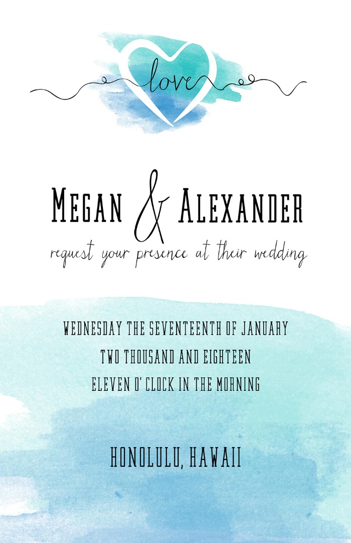 Free Printable Watercolor Wedding Invitation Suite