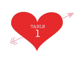 heart table numbers