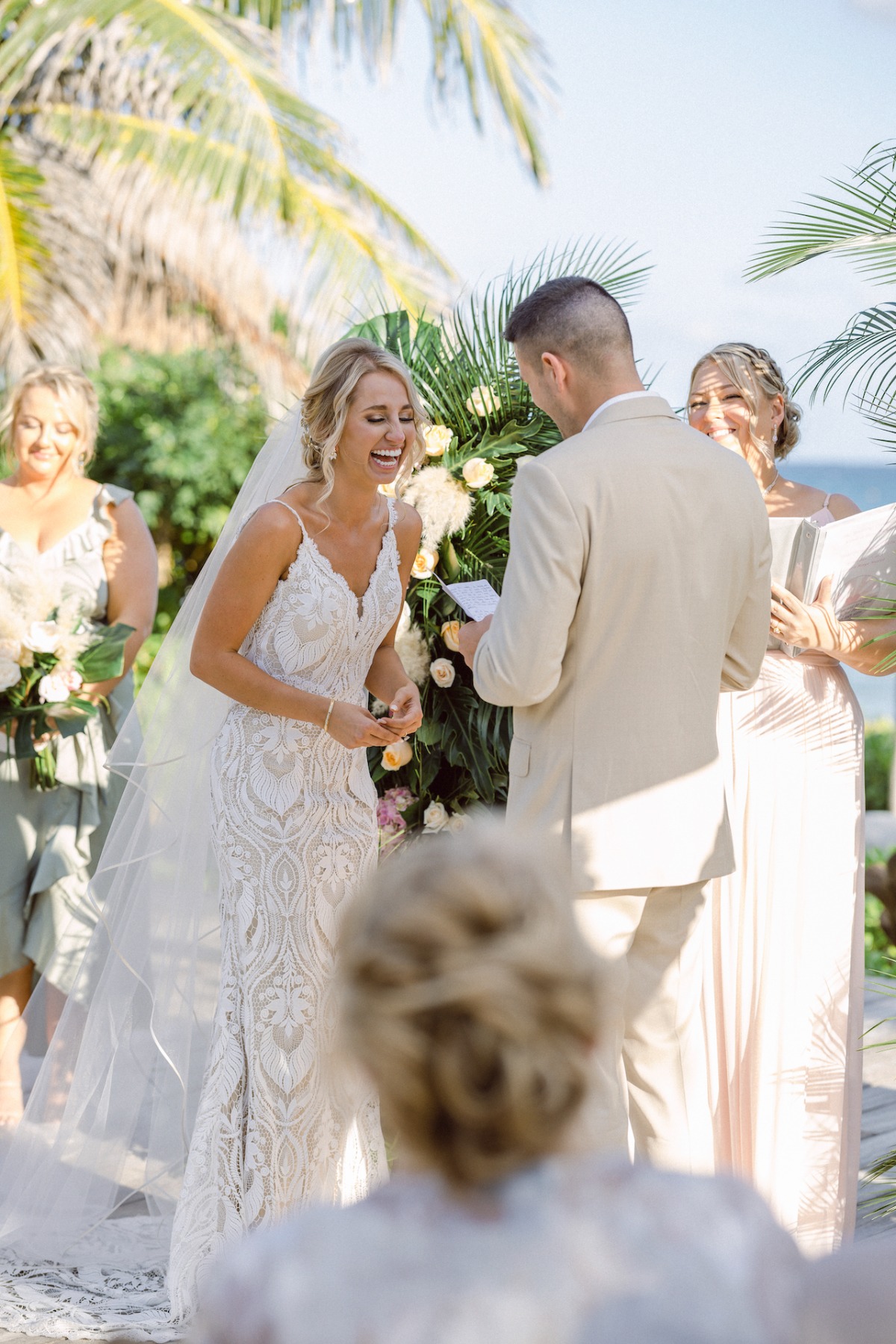 Beachy, Bohemian Glamour in the Riviera Maya at this 90-Person Destination Wedding