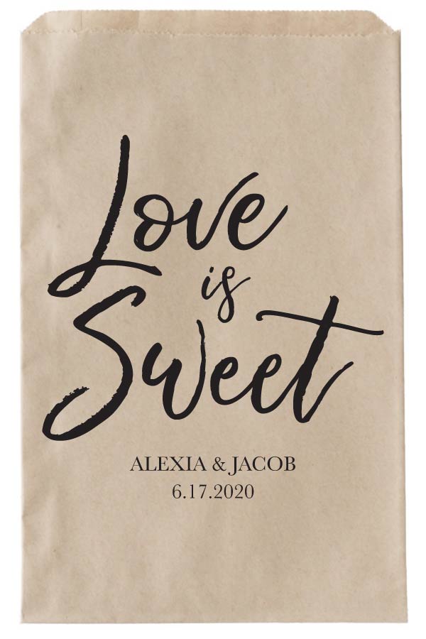 Print: Love is Sweet Wedding Paper Bags